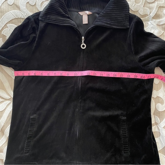 White Stag Sz L Velour Track Jacket Zip Up Black New with Tags - Picture 5 of 7